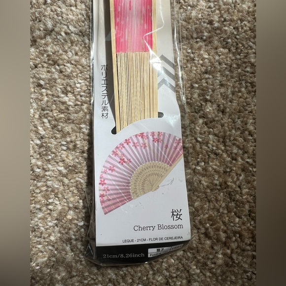 Daiso Japan Sakura Cherry Blossom Paper Folding Hand Fan Traditional Japanese - Picture 4 of 6